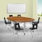 Flash Furniture Mobile 86" Oval Wave Oak Table Set-18" Chairs XU-GRP-18CH-A3060CON-60-OAK-T-A-CAS-GG - alternate 1
